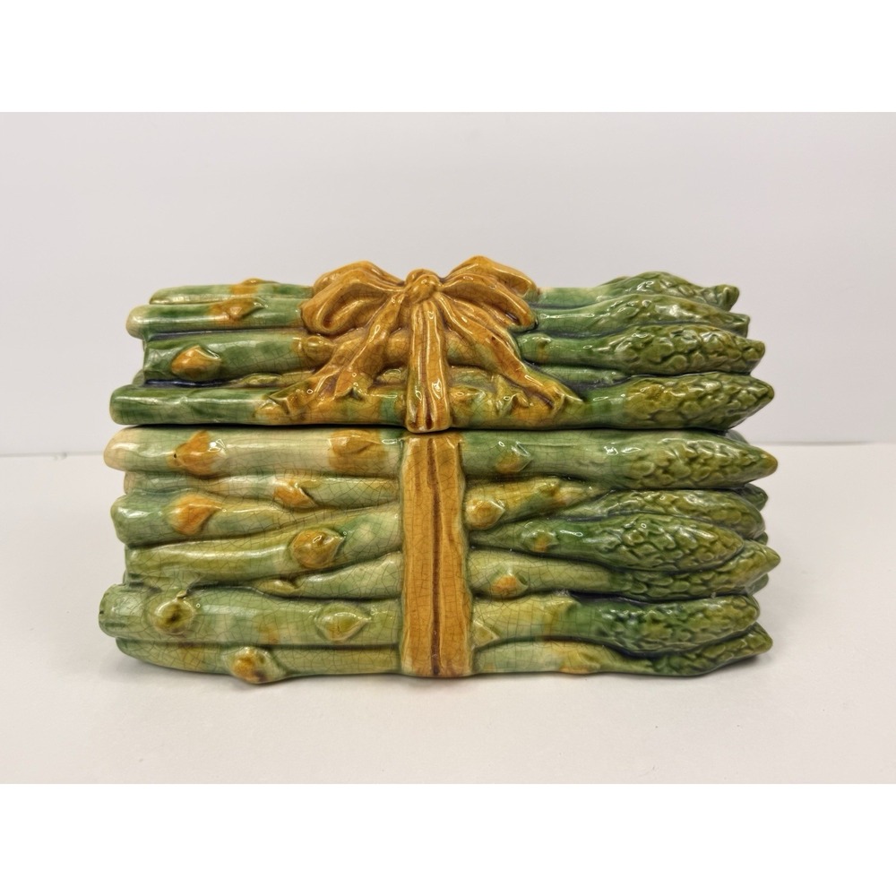 Majolica Asparagus Container Vintage Porcelain Collectors Item